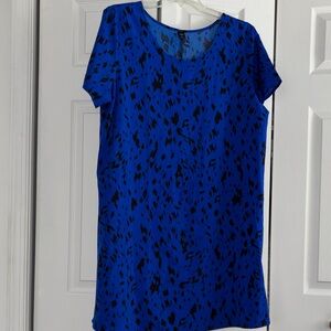 SHEIN Curve Blue Print Midi/Shirt Dress